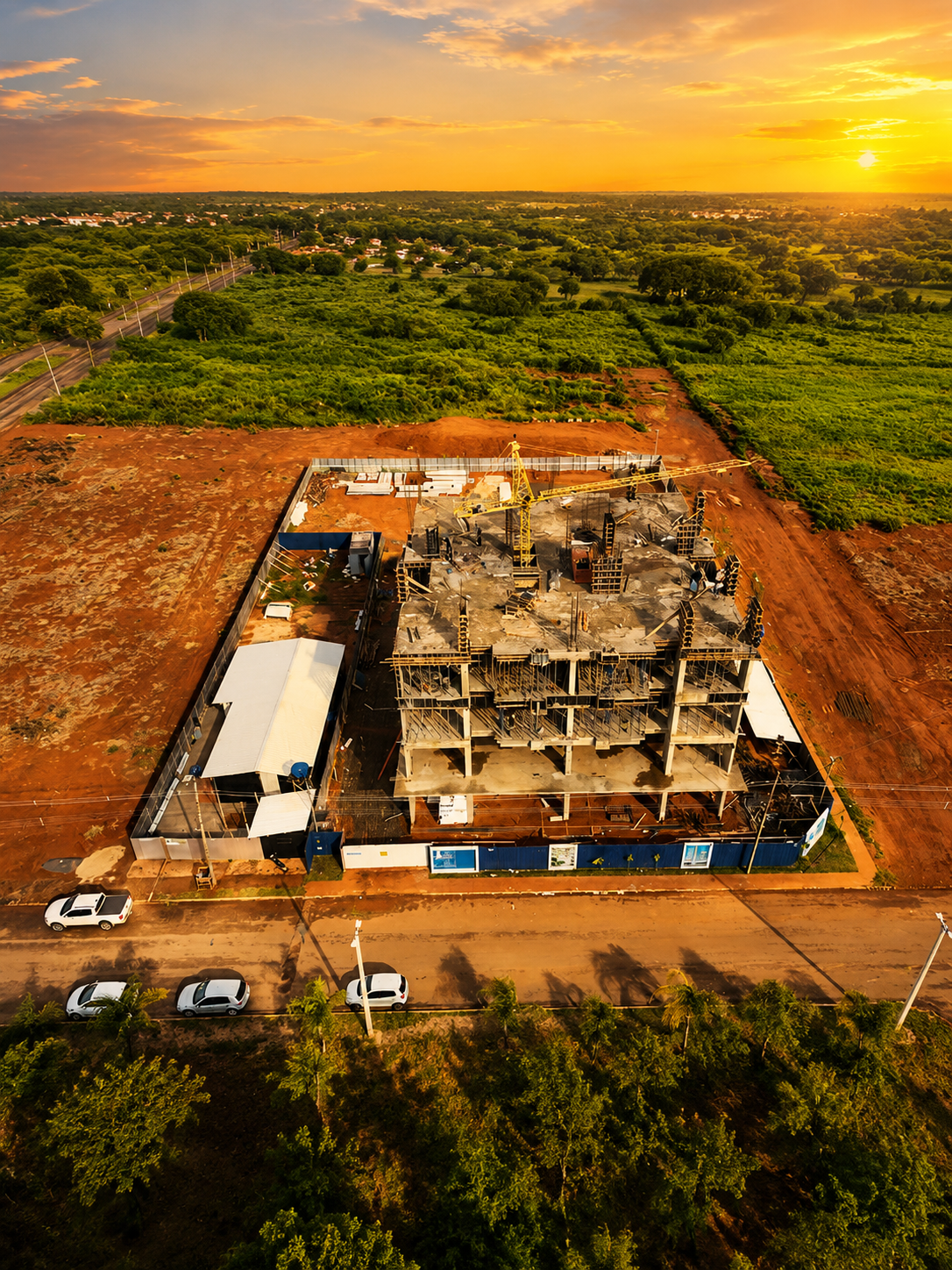 Obra Mutum Engenharia — vista aérea do canteiro